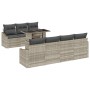 Juego de Sofás de Jardín de 8 Piezas con Cojines en Ratán Poliéster Gris Claro von , Outdoor-Sofas - Ref: Foro24-3348948, Pre...