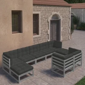 Garden furniture set 9 pieces and cushions solid pine wood by vidaXL, Garden sets - Ref: Foro24-3077156, Price: 778,28 €, Dis...