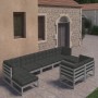 Garden furniture set 9 pieces and cushions solid pine wood by vidaXL, Garden sets - Ref: Foro24-3077156, Price: 789,16 €, Dis...