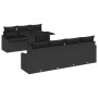 Juego de sofá de jardín de 8 piezas con cojines Negro Ratán Poli de , Sofás de exterior - Ref: Foro24-3348949, Precio: 569,51...