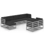 Gartenmöbel-Set 9-teilig und Kissen aus massivem Kiefernholz von vidaXL, Gartensets - Ref: Foro24-3077156, Preis: 777,69 €, R...