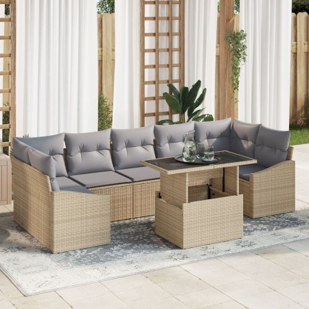 Conjunto de Sofás de Jardín de 8 Piezas Con Cojines Beige Ratán by , Outdoor sofas - Ref: Foro24-3348956, Price: 587,16 €, Di...