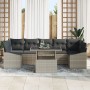 Conjunto de Sofá de Jardín de 8 Piezas con Cojines Gris Claro Poliratán by , Outdoor sofas - Ref: Foro24-3348958, Price: 631,...