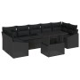 Juego de Sofá de Jardín de 8 Piezas con Cojines Negro Poliratán by , Outdoor sofas - Ref: Foro24-3348959, Price: 580,49 €, Di...
