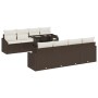 Set de Sofás de Jardín de 9 Piezas con Cojines Marrón de Polirratán by , Outdoor sofas - Ref: Foro24-3348964, Price: 660,47 €...