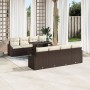 Set de Sofás de Jardín de 9 Piezas con Cojines Marrón de Polirratán by , Outdoor sofas - Ref: Foro24-3348964, Price: 660,47 €...