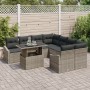 Conjunto de sofá de 9 piezas para jardín con cojines gris poliratán by , Outdoor sofas - Ref: Foro24-3348975, Price: 601,13 €...