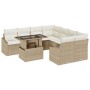 Juego de Sofá de Jardín de 9 Piezas con Cojines Beige de Ratan Multifuncional by , Outdoor sofas - Ref: Foro24-3348977, Price...