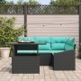 Juego de Sofás de 6 Piezas para Jardín con Cojines de Poliratán Negro von , Outdoor-Sofas - Ref: Foro24-3349003, Preis: 423,4...