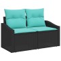 Juego de Sofás de 6 Piezas para Jardín con Cojines de Poliratán Negro von , Outdoor-Sofas - Ref: Foro24-3349003, Preis: 423,4...