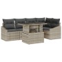 Conjunto de Sofá de Jardín de 6 Piezas con Cojines Gris Claro Ratán Poliéster von , Outdoor-Sofas - Ref: Foro24-3349008, Prei...