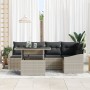 Conjunto de Sofá de Jardín de 6 Piezas con Cojines Gris Claro Ratán Poliéster von , Outdoor-Sofas - Ref: Foro24-3349008, Prei...