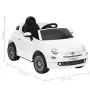 Weißes elektrisches Aufsitzauto Fiat 500 von vidaXL, Treten oder schieben Sie Fahrzeuge - Ref: Foro24-80317, Preis: 312,05 €,...