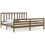 Honey brown solid wood bed frame and headboard 200x200 cm by vidaXL, Beds and slatted bases - Ref: Foro24-3193879, Price: 167...