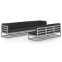 8-teiliges Gartenmöbel-Set mit Kissen aus grauem Kiefernholz von vidaXL, Gartensets - Ref: Foro24-3077146, Preis: 817,43 €, R...