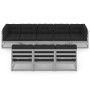 Set de muebles de jardín 8 pzas con cojines madera pino gris de vidaXL, Conjuntos de jardín - Ref: Foro24-3077146, Precio: 81...
