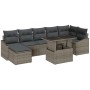 Juego de Sofá de Jardín de 8 Piezas con Cojines Gris de Ratán Sintético by , Outdoor sofas - Ref: Foro24-3349045, Price: 529,...