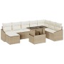 Conjunto de Sofás de Jardín de 9 Piezas con Cojines Beige de Poliratán by , Outdoor sofas - Ref: Foro24-3349057, Price: 611,2...