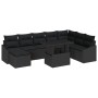 Conjunto de Sofá de Jardín de 9 Piezas con Cojines Negro Ratán Poliéster von , Outdoor-Sofas - Ref: Foro24-3349059, Preis: 60...