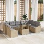 Juego de Sofá de Jardín de 10 Piezas con Cojines Beige Ratán Poliéster by , Outdoor sofas - Ref: Foro24-3349066, Price: 651,1...