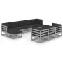 10-piece garden furniture set with gray pine wood cushions by vidaXL, Garden sets - Ref: Foro24-3077166, Price: 873,67 €, Dis...