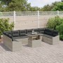 Conjunto de Sofá de Jardín de 11 Piezas con Cojines de Ratán Sintético Gris Claro von , Outdoor-Sofas - Ref: Foro24-3349078, ...