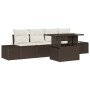 Juego de 5 piezas de sofá de jardín con cojines de ratán marrón y poliéster by , Outdoor sofas - Ref: Foro24-3349084, Price: ...
