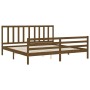 Honey brown solid wood bed frame and headboard 200x200 cm by vidaXL, Beds and slatted bases - Ref: Foro24-3193879, Price: 167...