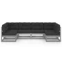 Set de muebles de jardín 6 pzas con cojines madera pino gris de vidaXL, Conjuntos de jardín - Ref: Foro24-3077176, Precio: 56...