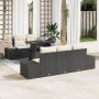 Conjunto de Sofá de Jardín de 6 Piezas con Cojines Negro de Poliratán de , Sofás de exterior - Ref: Foro24-3349093, Precio: 5...