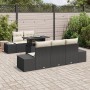 Conjunto de Sofá de Jardín de 6 Piezas con Cojines Negro de Poliratán de , Sofás de exterior - Ref: Foro24-3349093, Precio: 5...