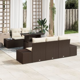 Juego de Sofás de Jardín Juego de 6 Marrón Poliratán de , Sofás de exterior - Ref: Foro24-3349094, Precio: 533,77 €, Descuent...