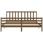 Honey brown solid wood bed frame and headboard 200x200 cm by vidaXL, Beds and slatted bases - Ref: Foro24-3193879, Price: 167...