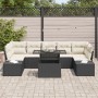 Juego de Sofá de Jardín de 8 Piezas con Cojines Negro Ratán Sintético von , Outdoor-Sofas - Ref: Foro24-3349133, Preis: 550,3...