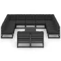 Set de muebles de jardín 12 pzas con cojines madera pino negro de vidaXL, Conjuntos de jardín - Ref: Foro24-3077233, Precio: ...