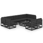 10-piece garden furniture set with black pine wood cushions by vidaXL, Garden sets - Ref: Foro24-3077223, Price: 1,00 €, Disc...