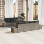 Conjunto de Sofá de Jardín de 9 Piezas con Cojines Gris Ratán Poliy by , Outdoor sofas - Ref: Foro24-3349145, Price: 677,61 €...
