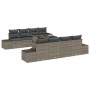 Conjunto de Sofá de Jardín de 9 Piezas con Cojines Gris Ratán Poliy by , Outdoor sofas - Ref: Foro24-3349145, Price: 677,61 €...