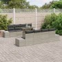 Juego de Sofás de Jardín de 9 Piezas con Cojines Gris Claro de Ratán by , Outdoor sofas - Ref: Foro24-3349148, Price: 727,85 ...