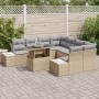 Conjunto de Sofá de Jardín de 9 Piezas con Cojines Beige Poliratán von , Outdoor-Sofas - Ref: Foro24-3349156, Preis: 624,51 €...