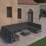 10-piece garden furniture set with black pine wood cushions by vidaXL, Garden sets - Ref: Foro24-3077203, Price: 1,00 €, Disc...