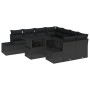 Juego de Sofás de Jardín de 9 Piezas con Cojines Negro Ratán Poliéster von , Outdoor-Sofas - Ref: Foro24-3349159, Preis: 644,...