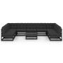 10-piece garden furniture set with black pine wood cushions by vidaXL, Garden sets - Ref: Foro24-3077203, Price: 1,00 €, Disc...