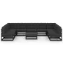 10-piece garden furniture set with black pine wood cushions by vidaXL, Garden sets - Ref: Foro24-3077203, Price: 1,00 €, Disc...