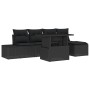 Juego de Sofá de Jardín de 6 Piezas con Cojines Ratán Poliéster Negro by , Outdoor sofas - Ref: Foro24-3349169, Price: 419,02...