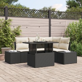 Juego de Sofás de Jardín de 5 Piezas con Cojines Ratán Sintético Negro by , Outdoor sofas - Ref: Foro24-3349173, Price: 399,9...