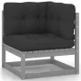 12-piece garden furniture set with gray pine wood cushions by vidaXL, Garden sets - Ref: Foro24-3077001, Price: 1,00 €, Disco...