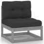 12-piece garden furniture set with gray pine wood cushions by vidaXL, Garden sets - Ref: Foro24-3077001, Price: 1,00 €, Disco...