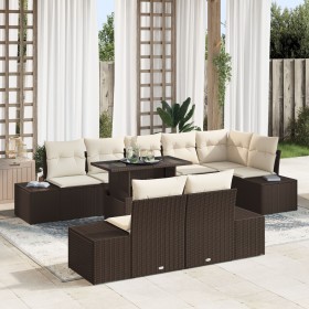 Conjunto de Sofá de Jardín Set de 9 Marrón Ratán de , Sofás de exterior - Ref: Foro24-3349204, Precio: 734,16 €, Descuento: %