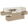 Juego de Sofás de Jardín Conjunto de 9 Beige Ratán, Poliéster by , Outdoor sofas - Ref: Foro24-3349207, Price: 724,12 €, Disc...
